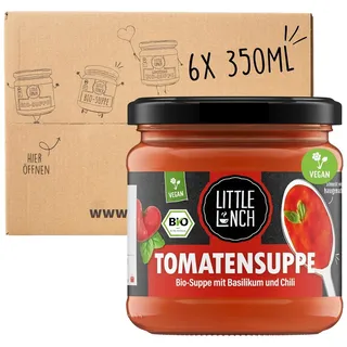 Little Lunch Bio Tomatensuppe, vegan & glutenfrei, Suppe, 6 x 350 ml, Rot | Fruchtige Tomatensuppe | laktosefrei | ohne Zuckerzusatz | ohne Geschmacksverstärker | 6er Pack