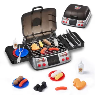 Vevor Kinder BBQ Grill- Küche Spielzeugset mit Rauchgeräuschen & Licht, 19-teilig