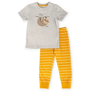 Sigikid Pyjama, kurzarm Kinder Schlafanzug in grau/gelb | Gr.: 110