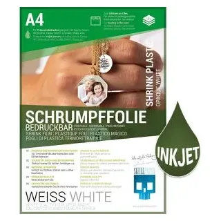 Skullpaper SKULLPAPER® Schrumpffolie weiß, A4, bedruck- - Bemalbar, 10 Folien
