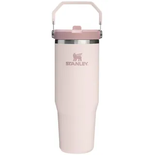 STANLEY Flip Straw Tumbler 1.0 Trinkflasche Mit Strohhalm 0.89L - Thermosflasche Hält 12+ Stunden Kalt - Spülmaschinenfest - Sportflasche - Wasserflasche BPA Frei - Rose Quartz