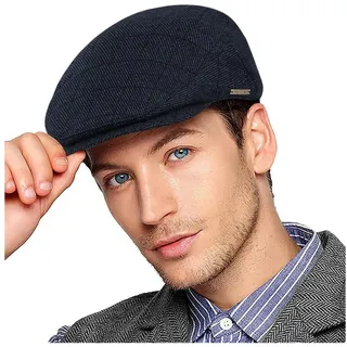 LuxusKollektion Schirmmütze Schiebermütze Herren Gatsby Newsboy Schirmmütze Einheitsgröße Blau blau