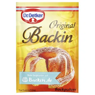 Backen Dr. Oetker Original Backin, Backpulver, je Tüte 16 g, feines Backtriebmittel zum Kochen und Backen, ideal für Kuchen, Waffeln, Pizza & Co., vegan
