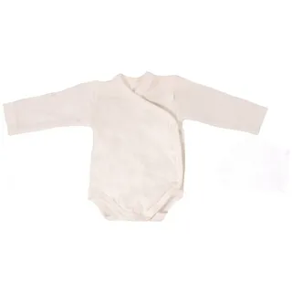 cosilana Langarm Baby-Wickelbody aus Bio Wolle / Seide Uni Natur 62/68