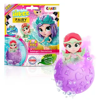 INKEE Surprise XXL Bath Bomb Fairy In My Pocket - Badebomben kinder mit Überraschung, Badekugel Kinder mit Fee Spielzeug Sammelfigur - Fruchtgummi Aroma & Ringelblümenöl, 180 g - 1er Pack