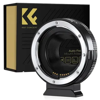 K&F CONCEPT Canon EF/EF-S auf EOS M Auto-Adapter 2. Generation, Metall mit AF, mit Schutzkappen