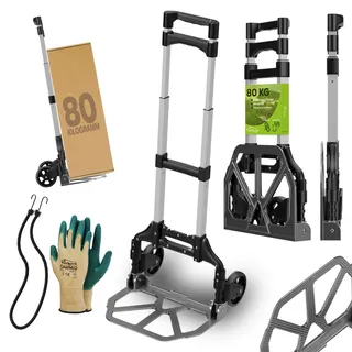 Tronitechnik TroniTechnik® Sackkarre Handkarre klappbar, Transportkarre bis 80kg, Klappwagen - Vollgummireifen, höhenverstellbar