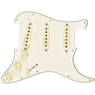 Fender Tonabnehmer, (E-Gitarre Tonabnehmer, Single-Coil), Pre-Wired Strat Pickguard, Vintage Noiseless SSS Parchment - Single