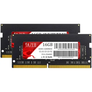 JAZER RAM 32GB (2x16GB) DDR4 3200MHz SODIMM CL22 Arbeitsspeicher Kit für Laptop/Notebooks,Hochleistungs Computer Memory