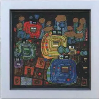 Kunstdruck HUNDERTWASSER (BH 61x61 cm) - BH 61x61 cm