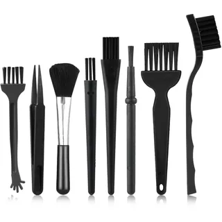 CIATBYYJ 8 Stück Nylon Antistatik Bürsten, Computer Tastatur Reinigungsset für Tastaturen, Laptop Leiterplatten, Leitende Böden,Motherboards Pc Reinigungsbürsten-Set