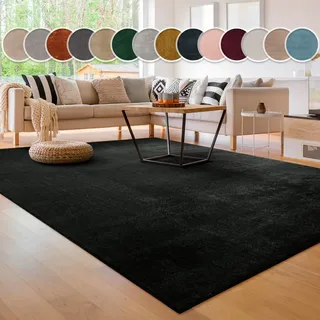 Paco Home Cadiz 630 Kurzflorteppich 60 x 100 cm schwarz
