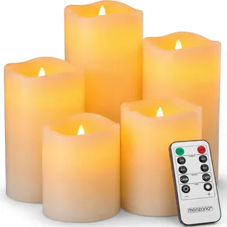 monzana LED Echtwachs Kerzen 5 St.