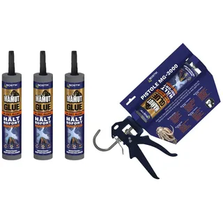 Bostik Mamut Glue Montagekleber Starter-Paket Mit Kartuschen-Pistole und 3 Montage-Kleber