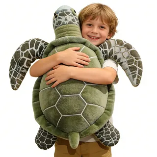 Xiyocadt Grüne Meeresschildkröte Stofftier,Schildkröte Kuscheltier Realistisches Weiches Kuscheliges Plüschtier,schildkröte Spielzeug Kissen meeresschildkröte Plüschtiere for Dekorieren (35cm)
