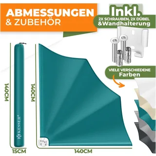 Kesser Balkonfächer 140 x 140 cm Grün Polyester