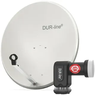 DUR-line MDA 80 Hellgrau - Sat-Komplettanlage mit Quad LNB
