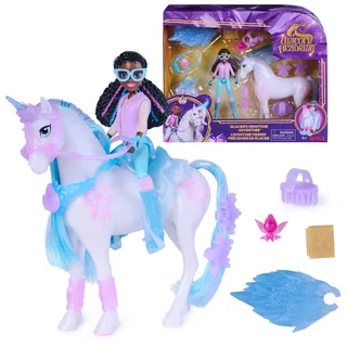 unicorn academy - Glacier’s Gemstone-Abenteuer mit Layla, ca. 12 cm Originalfiguren zur Netflix Serie mit 13 Zubehörteilen im EIS-Magie Design, für fantasievolles Rollespiel von Kindern ab 4 Jahren