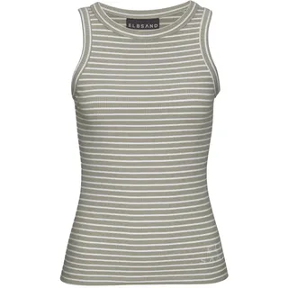 ELBSAND Tanktop grün-creme gestreift L