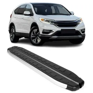 OMAC Kfz-Schmutzfänger Seitenschweller Trittbretter für Honda CR-V 2012-2019 Alu Schwarz, 2-tlg., Rutschfest, Haltbar, Aerodynamik schwarz|silberfarben