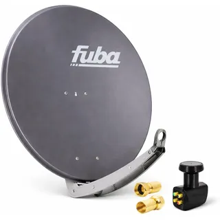 PremiumX Premium X Satelliten-Komplettanlage Fuba DAA 780 A Satellitenschüssel Alu Anthrazit Quad LNB schwarz 8x F-Stecker für 4 Teilnehmer