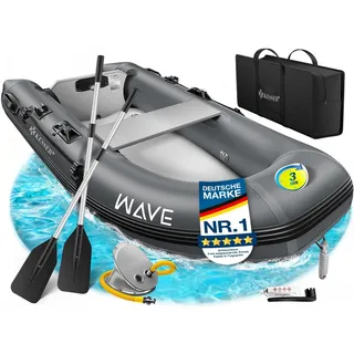Kesser KESSER® Schlauchboot für 2 Personen motorisierbar, aufblasbares Paddelboot - Grau
