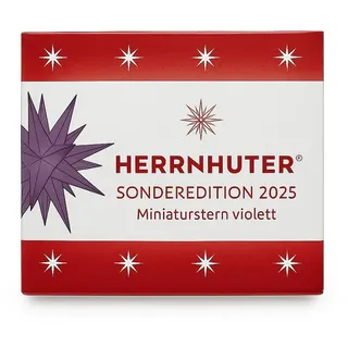 Limitierter Herrnhuter Stern Sonderedition 2025 - Miniaturstern - Violett - Größe: 8cm - mit LED Licht und 3 Meter Kabel, Netzteil NICHT inbegriffen