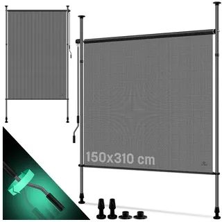 Kesser Windschutz Klemmmarkise 150 x 310 cm grau