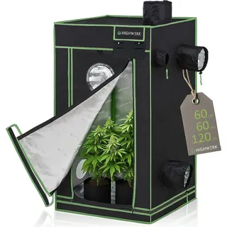 highwerk Growzelt 60 x 60 x 120 cm schwarz grün
