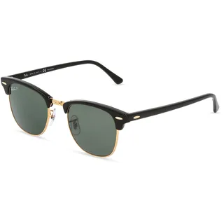 Ray-Ban Clubmaster Classic RB3016 901/58 51-21 gloss black/green polarized