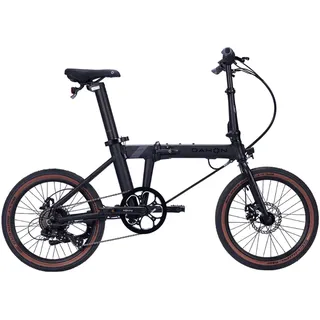 DAHON Elektrisches Faltrad E Hemingway, Hinterradnabenmotor, 36 V 9,5 Ah Sattelstützenakku, 20" x 2,0", Jet Black