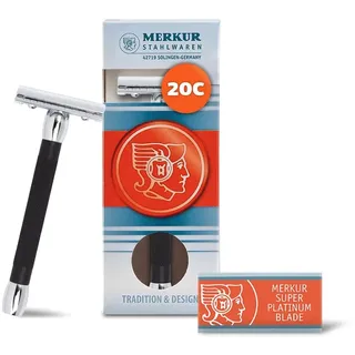 Merkur – Rasierer mit langem Griff – Schwarz, Chrom