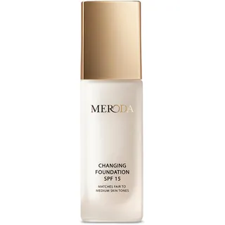 MERODA® Changing Foundation SPF 15 [LIGHT TO MEDIUM SKIN] - Foundation Color Changing - Farbwechselnde Foundation für Reife Haut - Make Up Hautton Anpassend - Foundation Gesichts Make Up