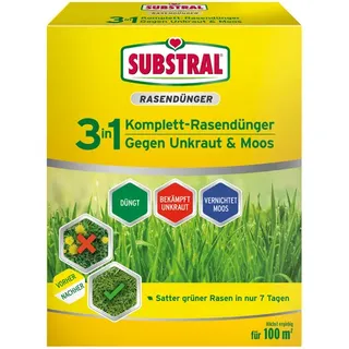 Substral® 3 in 1 Komplett-Rasendünger gegen Unkraut & Moos, 3,6 kg