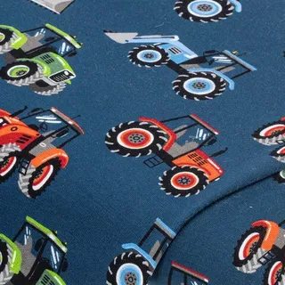 Baumwoll-Jersey "Traktor" mit Elasthan, dunkelblau-color
