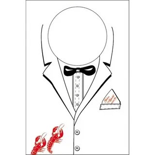 Mank Lätzchen aus Vliesstoff - Design Hummer, 42 x 60 cm, 100 Stück