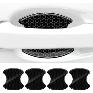 JNNJ 4 Stück Auto-Türgriff-Schalenschutz, Universal Auto Türgriff Schutzfolie Griffmulde Griffmulden, Reflektierende Auto Tür Cup Protector Schützt Den Lenker Vor Kratzern(8x8cm)