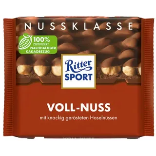Ritter Sport Nuss Klasse Voll-Nuss Schokoladentafel 10 Packungen 1000 g