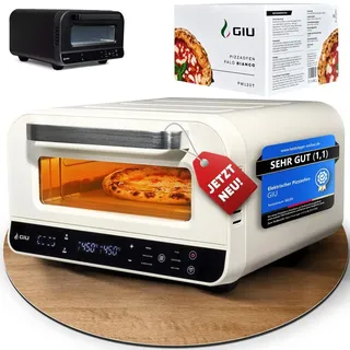 GIU Pizzaofen – Elektrischer Pizzaofen für Pizza, Pinsa, Flammkuchen - weiß - Weiß