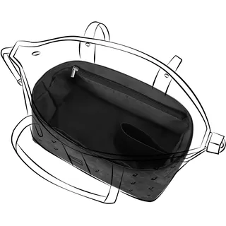 DGAZ Leichter Taschen Organizer für MCM-Liz Visetos, Seide & Dupont Papier, mit Reißverschlusstasche und Flaschenhalter, Innentasche Einsatz (Schwarz, Liz Visetos Small)