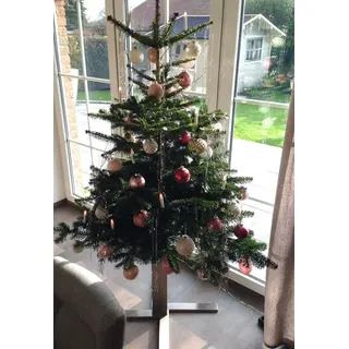 KTC Tec Tannenbaumständer Edelstahl 4-Bein Kreuz, H 400 Christbaumständer Weihnachtsbaumständer Weihnachtsbaum Halter Baumständer (1 Stück)