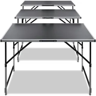 vidaXL Tapeziertisch 3 Stk. Klappbar Höhenverstellbar