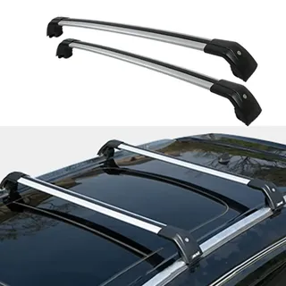 APARC 2 Stück Aluminium Dachträger für VW TAYRON All Yeras, Anti-Diebstahl Querträger Dachgepäckträger, Auto GepäCktransport Zubehör, A/Silver Black