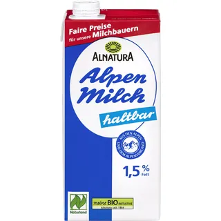 Alnatura Bio Haltbare Alpenmilch 1,5% Naturland - 1.0 L