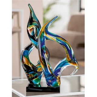 Gilde Skulptur Dakar mehrfarbig", glänzende Oberfläche, 33 cm hoch, 21 cm breit, 16 cm tief