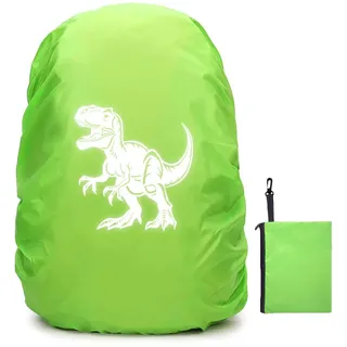 Capaneus Dinosaurier Regenschutz Schulranzen, Step by Step Regenschutz, Reflektierender Rucksack Überzug Regenschutz, Schultaschenhülle mit Dinosaurier für Jungen Mädchen Schulanfänger