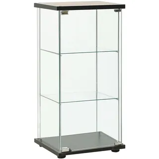 vidaXL Vitrinenschrank mit 3 Schichten Glasvitrine Sammlervitrine Vitrine Schrank Bücherschrank Wohnzimmer Schlafzimmer Hartglas Schwarz