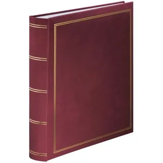 Hama Super-Jumbo London 34x35 cm (Fotobuch mit 80 weißen Seiten, Album für 480 Fotos zum Selbstgestalten und Einkleben, Photoalbum mit Pergamin-Trennblättern) bordeaux