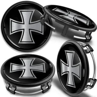 SkinoEu Kompatibel mit Nabendeckel Mercedes Benz 75mm Felgendeckel Nabenkappen Radnabendeckel Nabendeckung Radkappen B66470207 / B66470200 Alufelgen Deckel Schwarz Silber CMZ 8