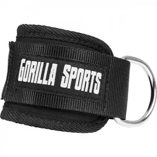 GORILLA SPORTS® Fußschlaufen - Einzeln / 2er Set, mit D-Ring und Klettverschluss, bis 80 kg, Gepolstert - Knöchelriemen, Fußmanschetten, Ankle Straps, Fußfesseln Kabelzug, Beintraining, Fitness, Gym